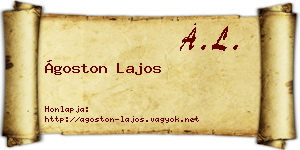 Ágoston Lajos névjegykártya