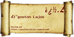 Ágoston Lajos névjegykártya