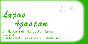 lajos agoston business card